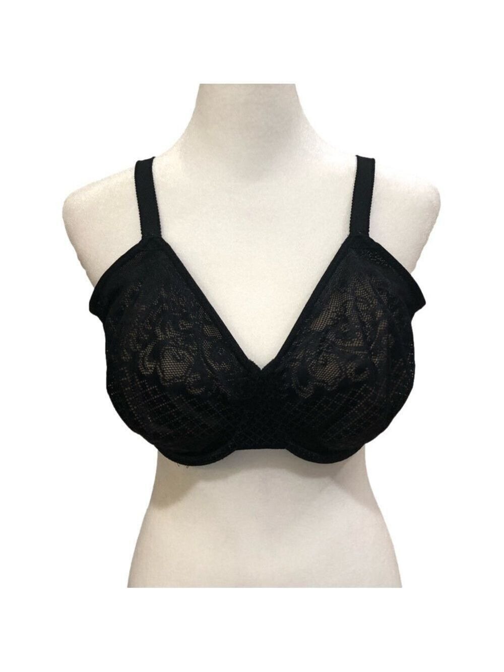 Wacoal black underwire bra. Adjustable straps. Size 36DD